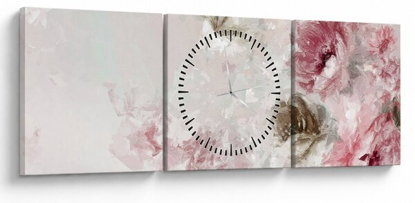 Kép - Festés rózsaszín virágok (órával) (90x30 cm)