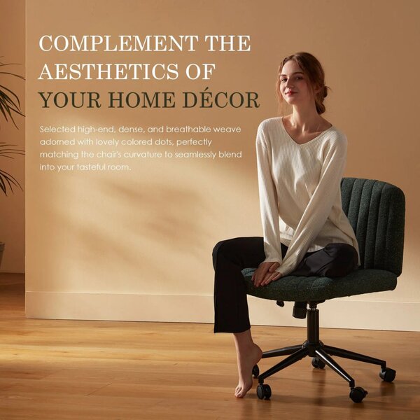 Dowinx széles ülőfelületű állítható forgószék, sötét zöld