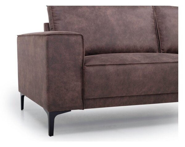 Barna bőrutánzat kanapé 224 cm Copenhagen – Scandic