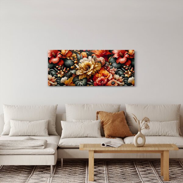 Kép - Narancs-vörös virágok (120x50 cm)