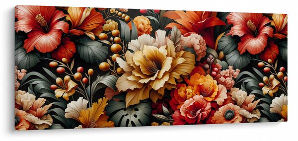 Kép - Narancs-vörös virágok (120x50 cm)