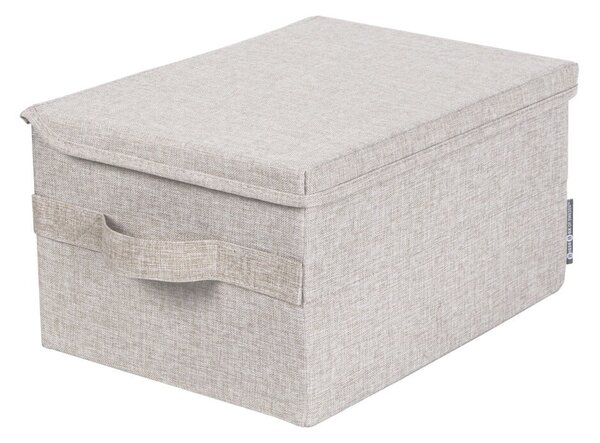 Bézs fedeles textil tárolódoboz 35x26x19 cm Soft Storage – Bigso