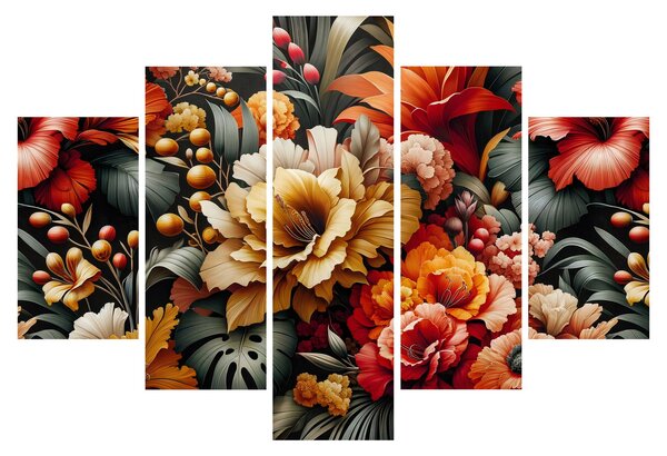 Kép - Narancs-vörös virágok (150x105 cm)
