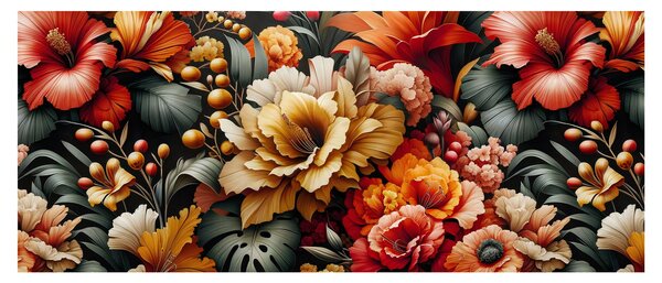 Kép - Narancs-vörös virágok (120x50 cm)