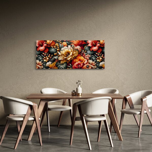 Kép - Narancs-vörös virágok (120x50 cm)