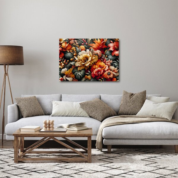 Kép - Narancs-vörös virágok (70x50 cm)
