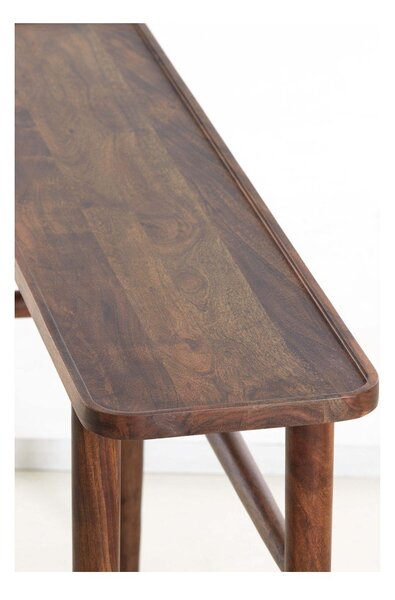 Barna akácfa konzolasztal 30x120 cm Qiano – Light & Living