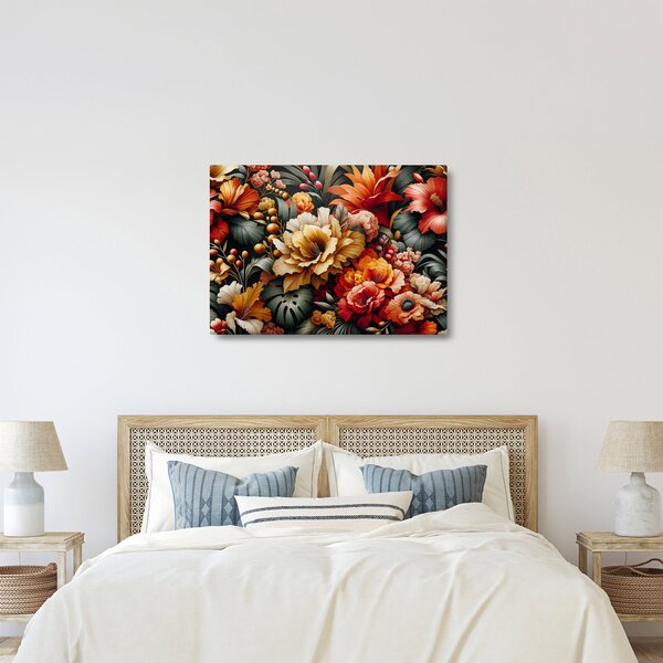 Kép - Narancs-vörös virágok (70x50 cm)