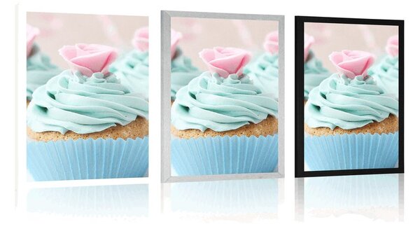 Poszter színes édes cupcakes