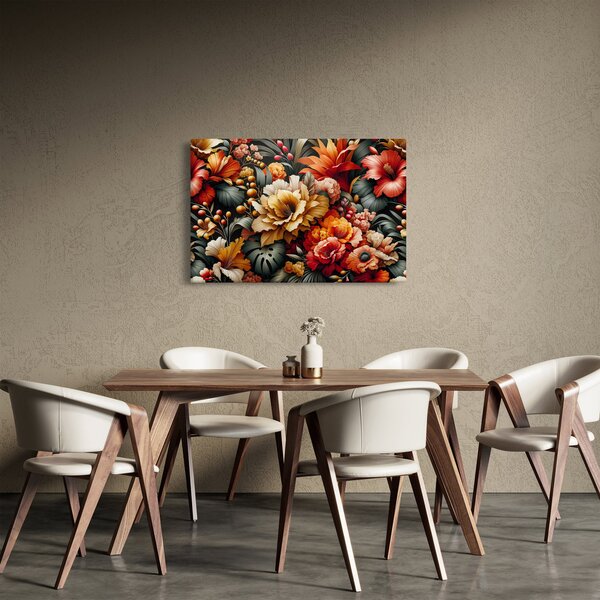 Kép - Narancs-vörös virágok (90x60 cm)
