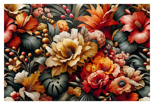 Kép - Narancs-vörös virágok (90x60 cm)