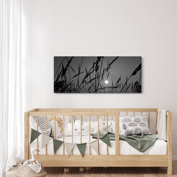 Kép - rét naplementével (120x50 cm)