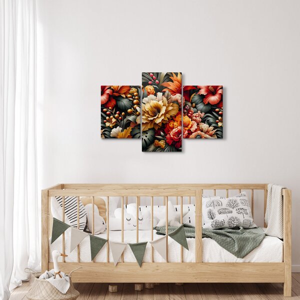 Kép - Narancs-vörös virágok (90x60 cm)