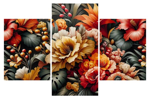 Kép - Narancs-vörös virágok (90x60 cm)