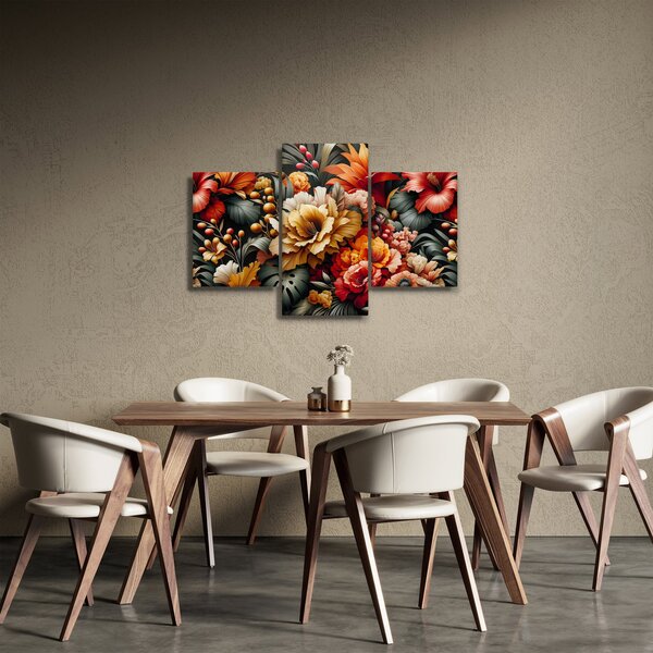 Kép - Narancs-vörös virágok (90x60 cm)