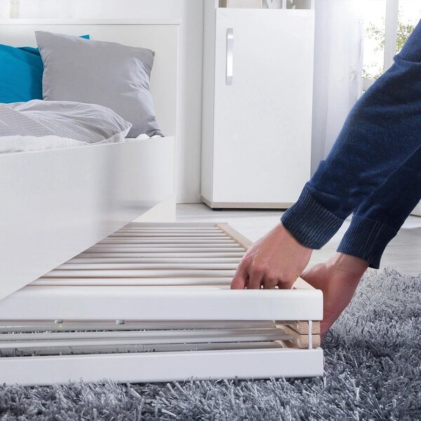Fehér összecsukható gurulós babaágy 60x120 cm Fold up – Roba