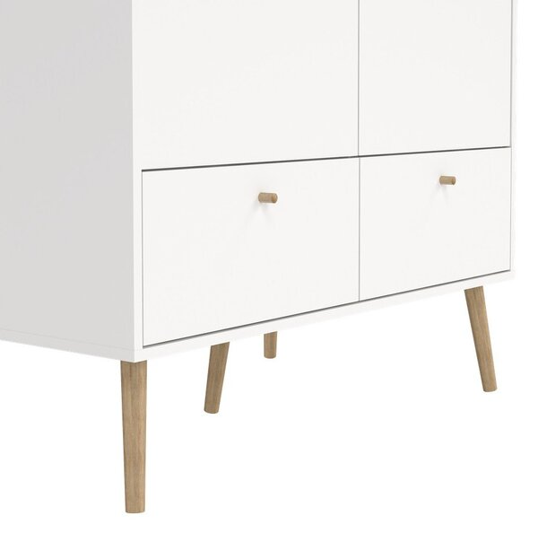 Fehér ruhásszekrény 99x200 cm Bodo – Tvilum