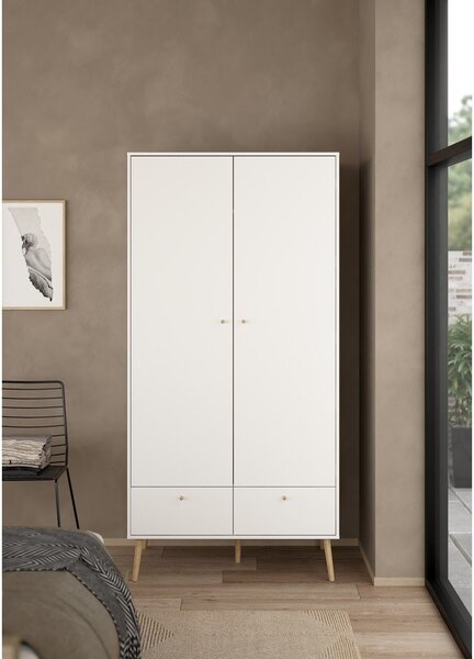 Fehér ruhásszekrény 99x200 cm Bodo – Tvilum