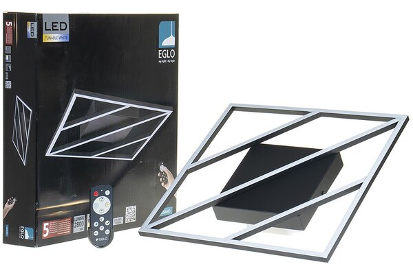 Eglo Ulisano szabályozható mennyezeti LED lámpa távirányítóval, fekete-fehér