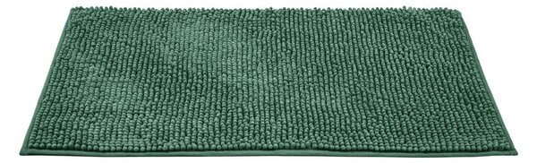 Sötétzöld textil fürdőszobai kilépő 50x80 cm Chenille – Allstar