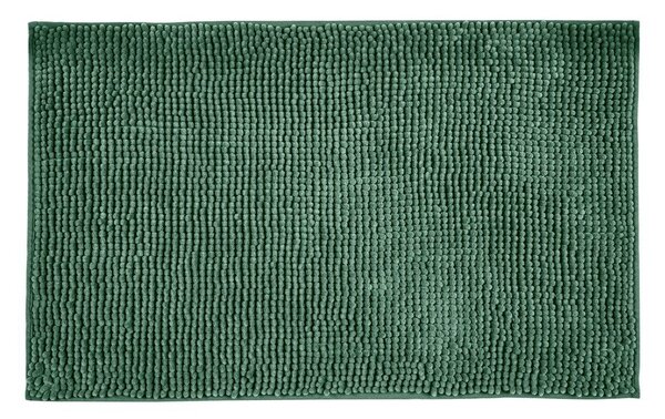 Sötétzöld textil fürdőszobai kilépő 50x80 cm Chenille – Allstar
