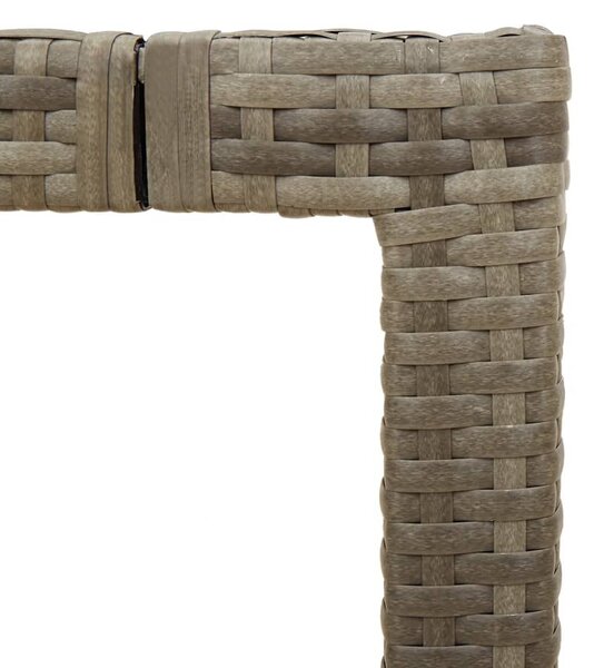 VidaXL szürke polyrattan üveglapos kerti asztal 150 x 90 x 75 cm