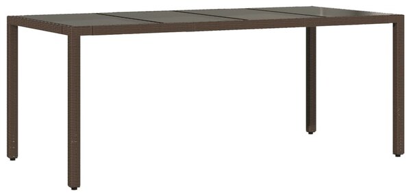 7 részes barna polyrattan kerti bisztrógarnitúra párnákkal