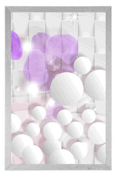 Poszter orchidea absztrakt háttéren