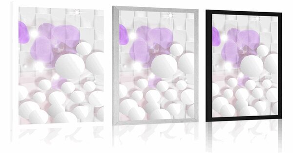Poszter orchidea absztrakt háttéren