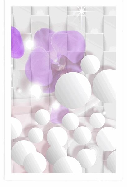 Poszter orchidea absztrakt háttéren