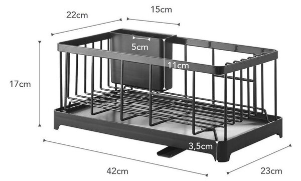 Tower Wire fekete edényszárító - YAMAZAKI