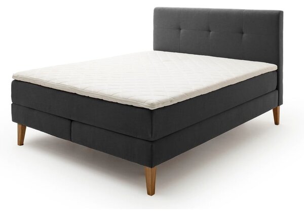 Antracitszürke boxspring ágy 180x200 cm Stockholm – Meise Möbel