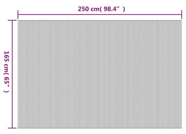 Fekete bambusz térelválasztó szélessége 250 cm magassága 165 cm