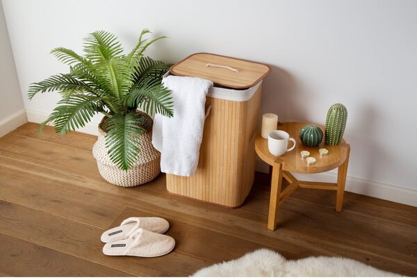 Natúr színű bambusz szennyeskosár 78 l Bamboo – Compactor