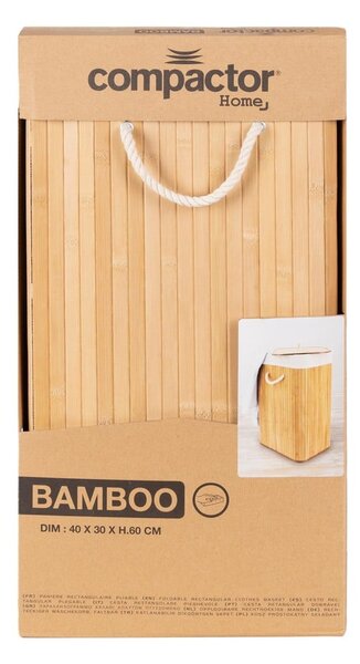 Natúr színű bambusz szennyeskosár 78 l Bamboo – Compactor