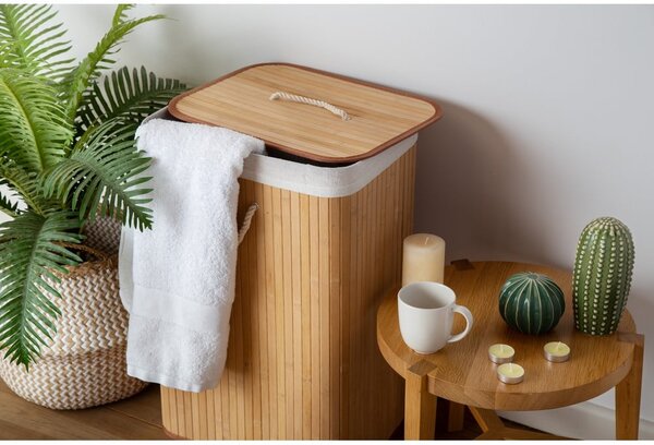 Natúr színű bambusz szennyeskosár 78 l Bamboo – Compactor