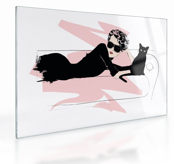 Üveg kép - Fashion lady (70x50 cm)