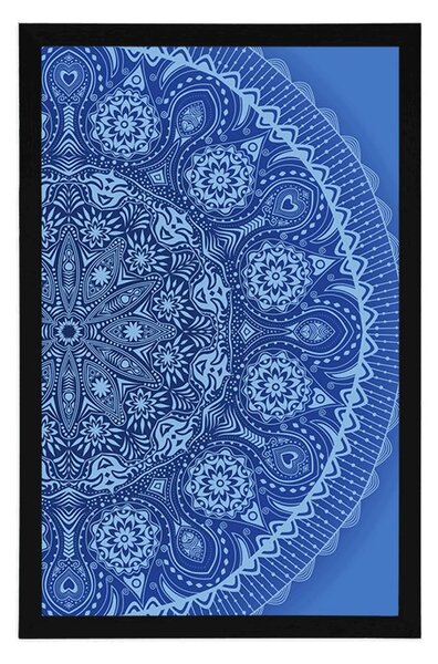 Poszter díszes Mandala csipkével kék színben