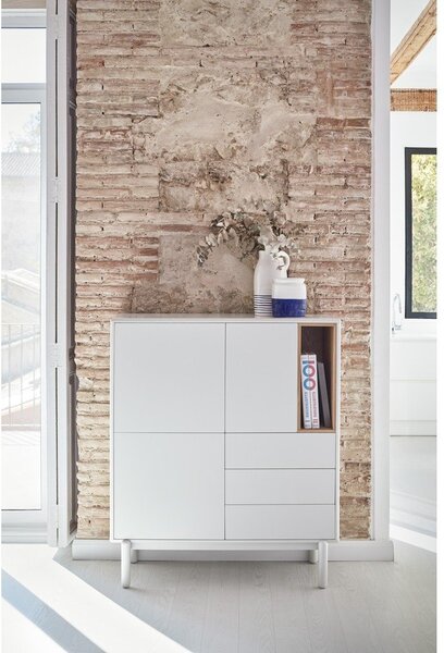 Krémszínű komód 100x120x40 cm Corvo – Teulat