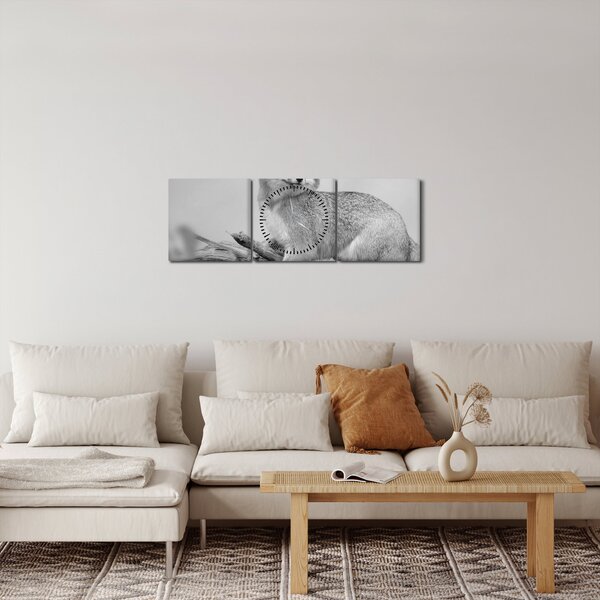 Kép - Szürke róka (órával) (90x30 cm)