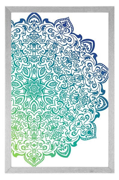 Poszter kékes zöld Mandala