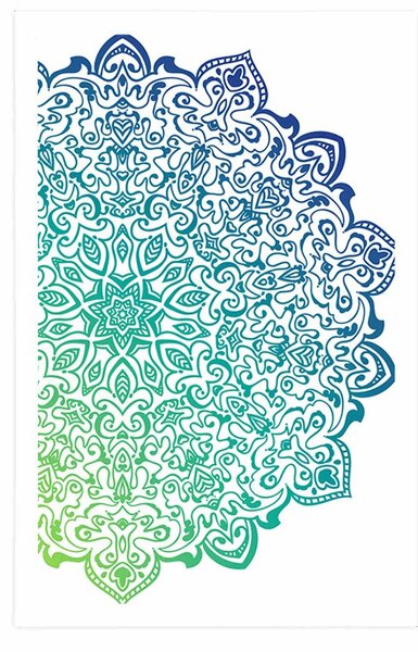 Poszter kékes zöld Mandala