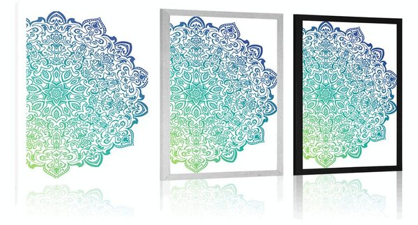 Poszter kékes zöld Mandala
