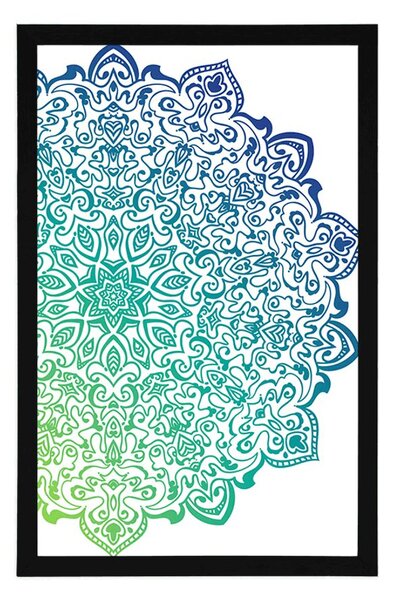 Poszter kékes zöld Mandala