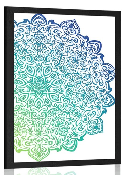 Poszter kékes zöld Mandala