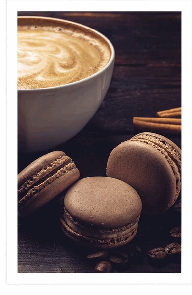 Poszter kávé és csokoládé macaroons