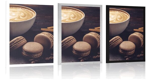 Poszter kávé és csokoládé macaroons