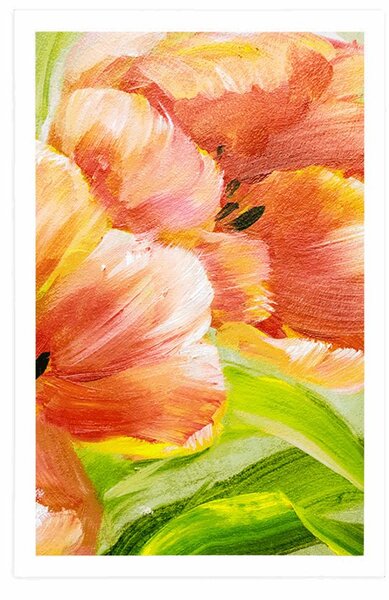 Poszter piros tulipán vintage kivitelben