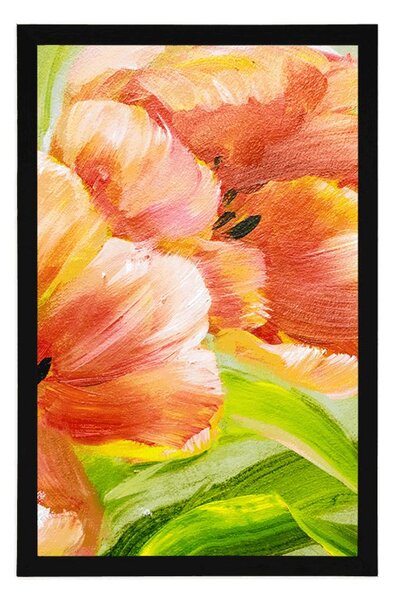 Poszter piros tulipán vintage kivitelben