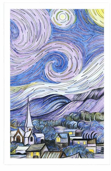 Poszter reprodukció Starry Night - Vincent van Gogh